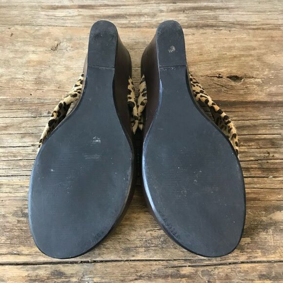 Yellow Box Animal Cheetah Leopard Thong Heels - Picture 5 of 8